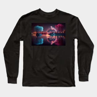 Vivid Landscape of Trees and a Lake Long Sleeve T-Shirt